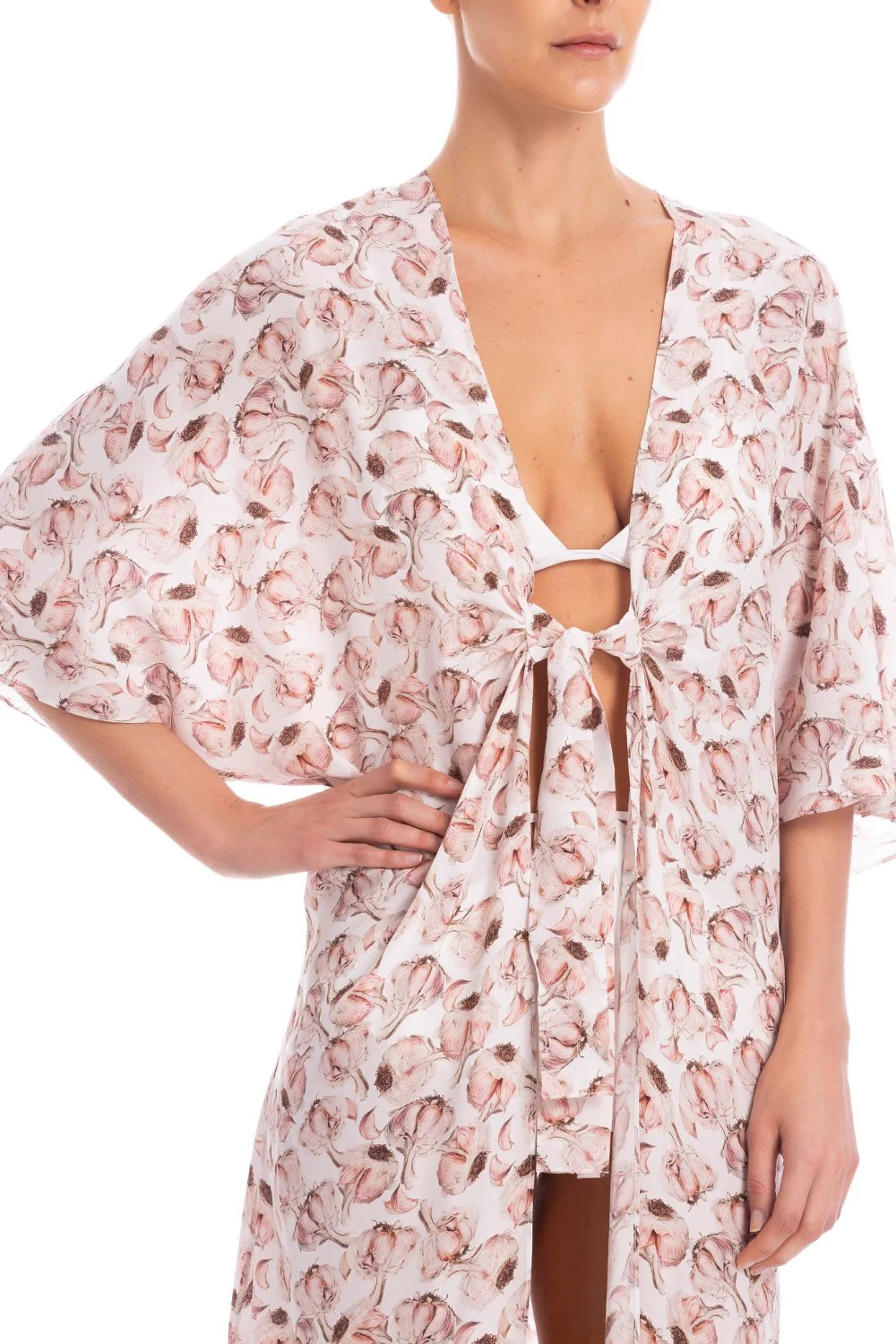 Aglio Long Kaftan With Knot - Image 2