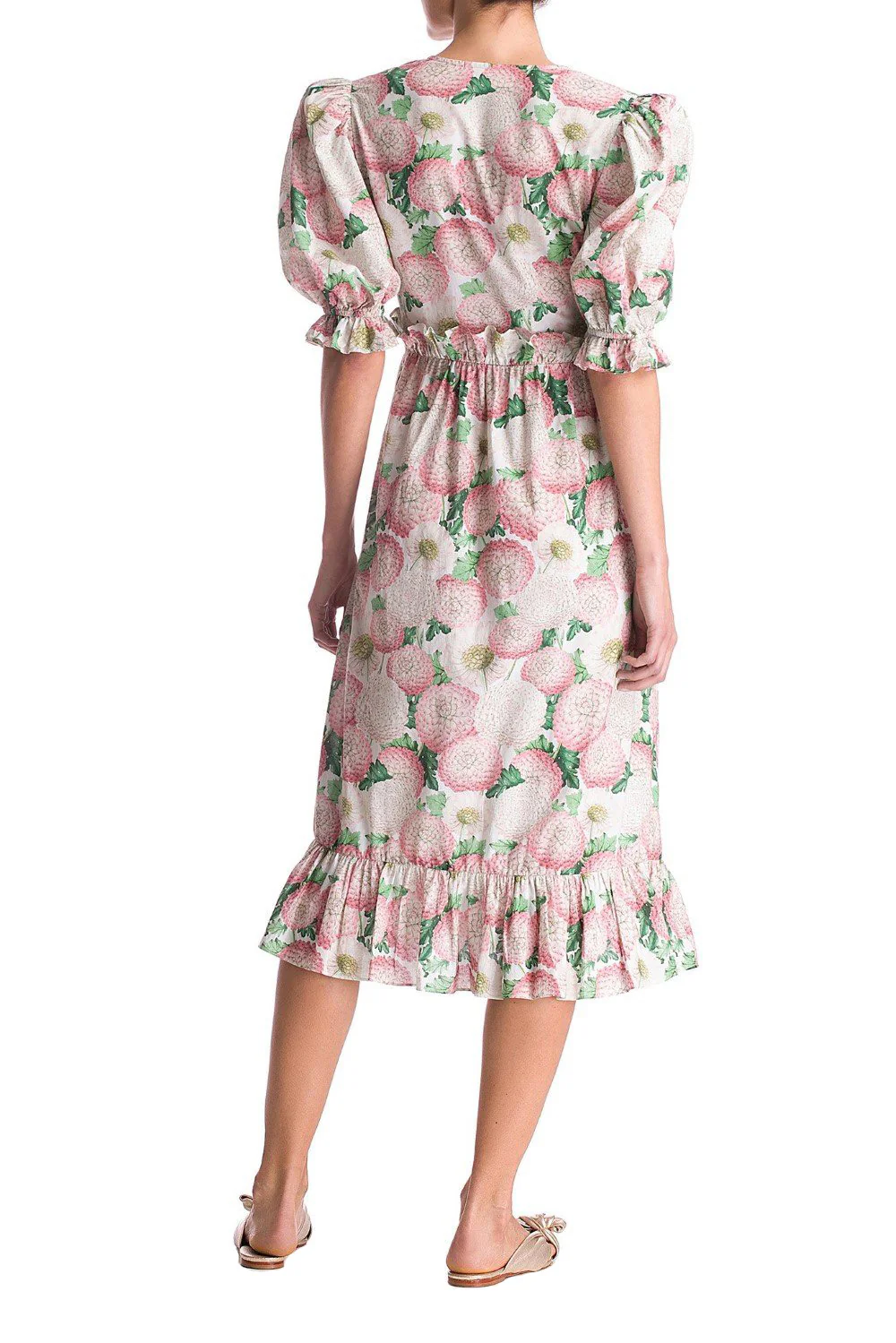 Dahlia Midi Dress With Puff Sleeves - Image 2