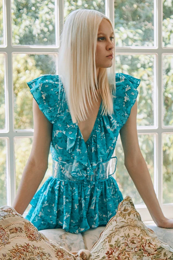Flower Bloom Ruffled Short Dress