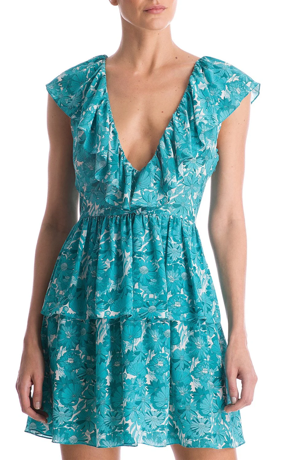 Flower Bloom Ruffled Short Dress - Image 2