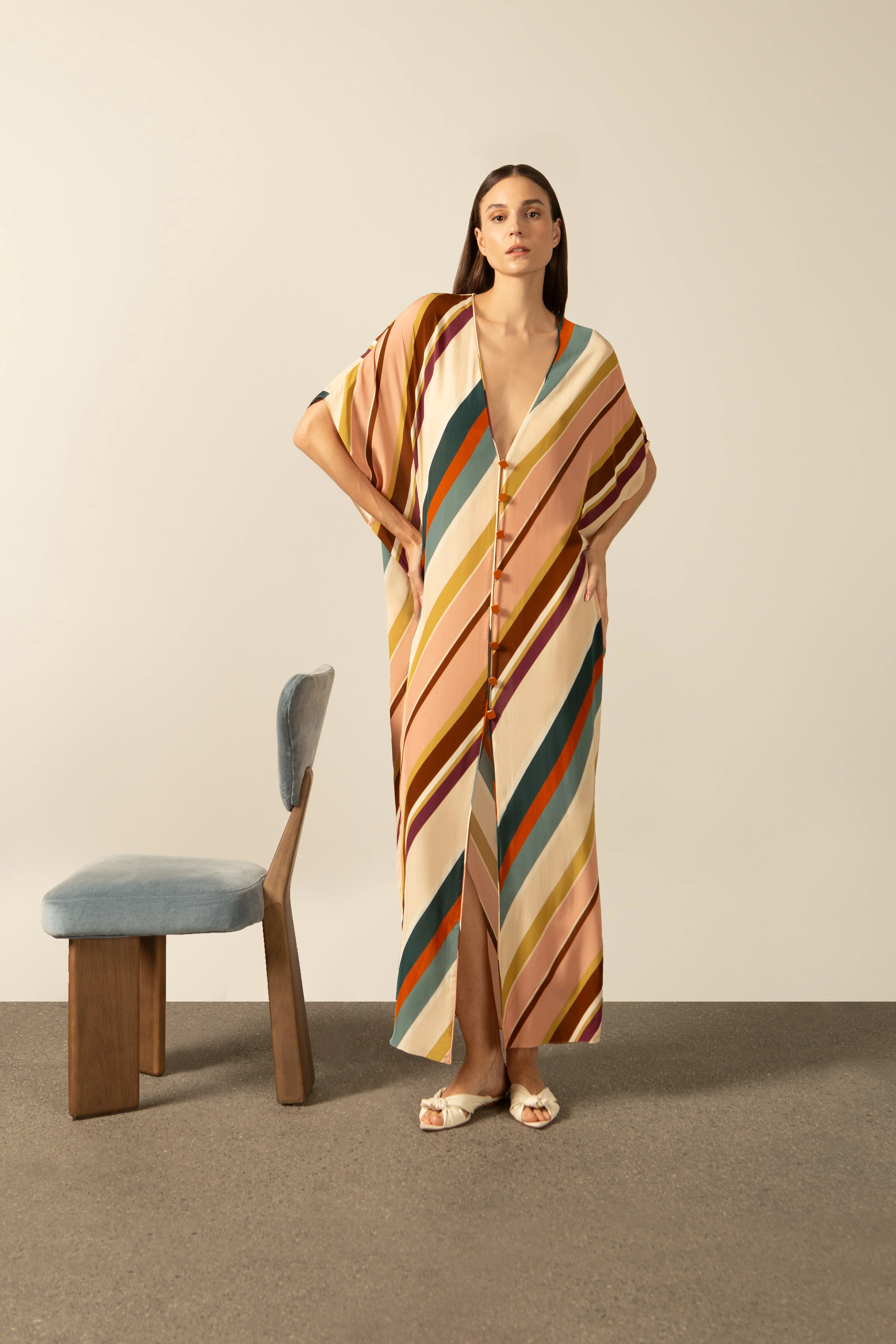 Organic Stripes Long Kaftan