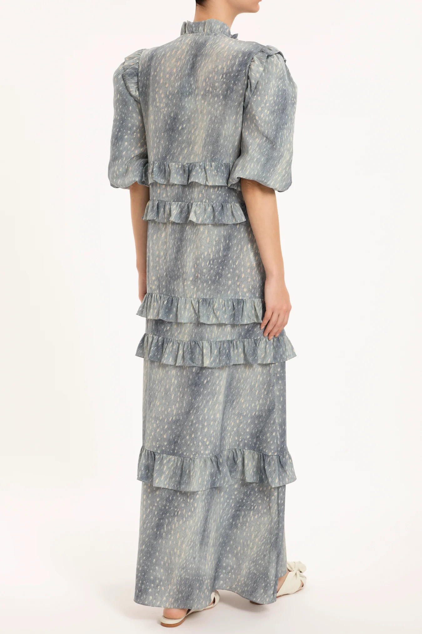 Stone Ruffled Long Dress - Image 2