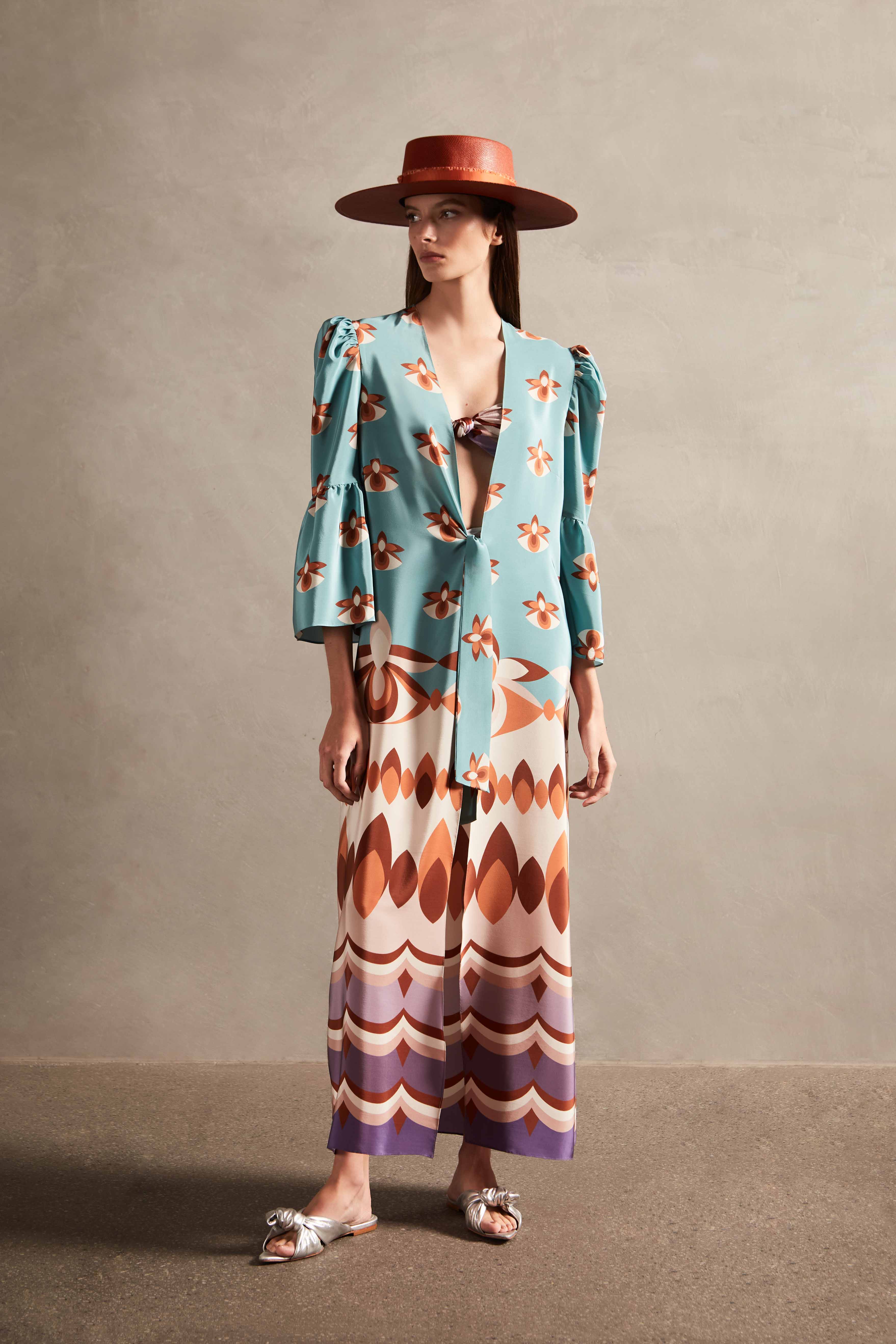Vintage Orchid Long Robe